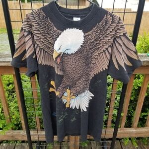Vintage 1994 Liquid Blue single stitch Eagle all over print t-shirt